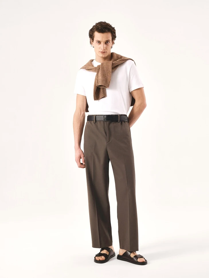 Kazar Brown Leather Slides