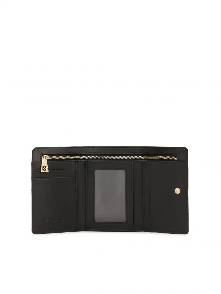 Kazar Brown Leather Wallet With Black Pattern