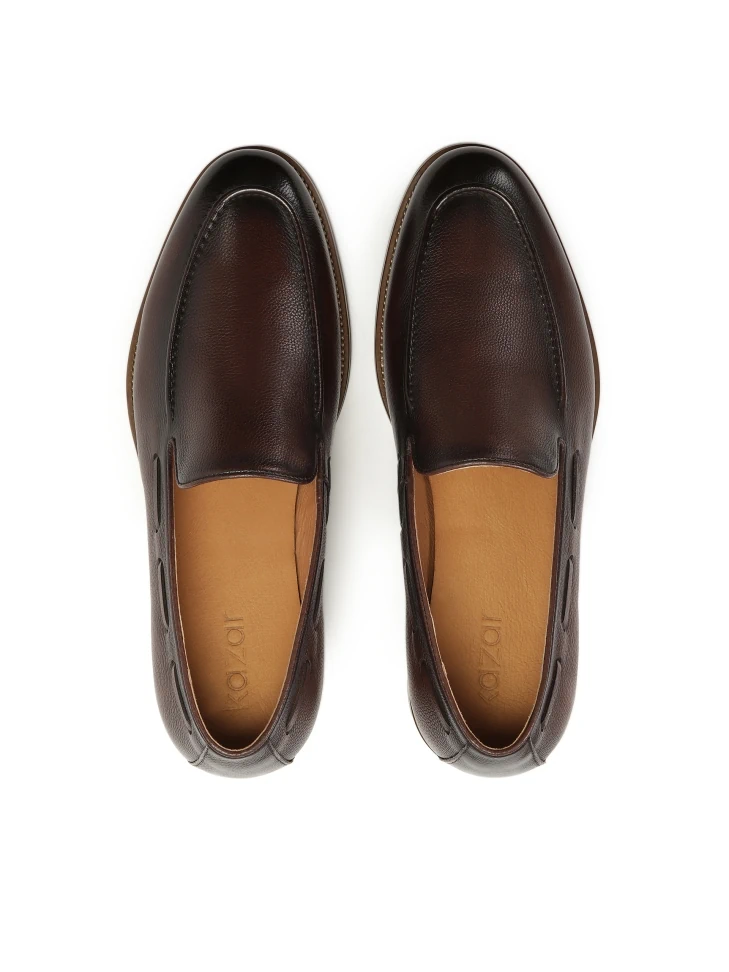 Kazar Brown Loafers With A Thong