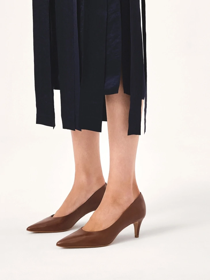 Kazar Brown Low Stiletto Pumps