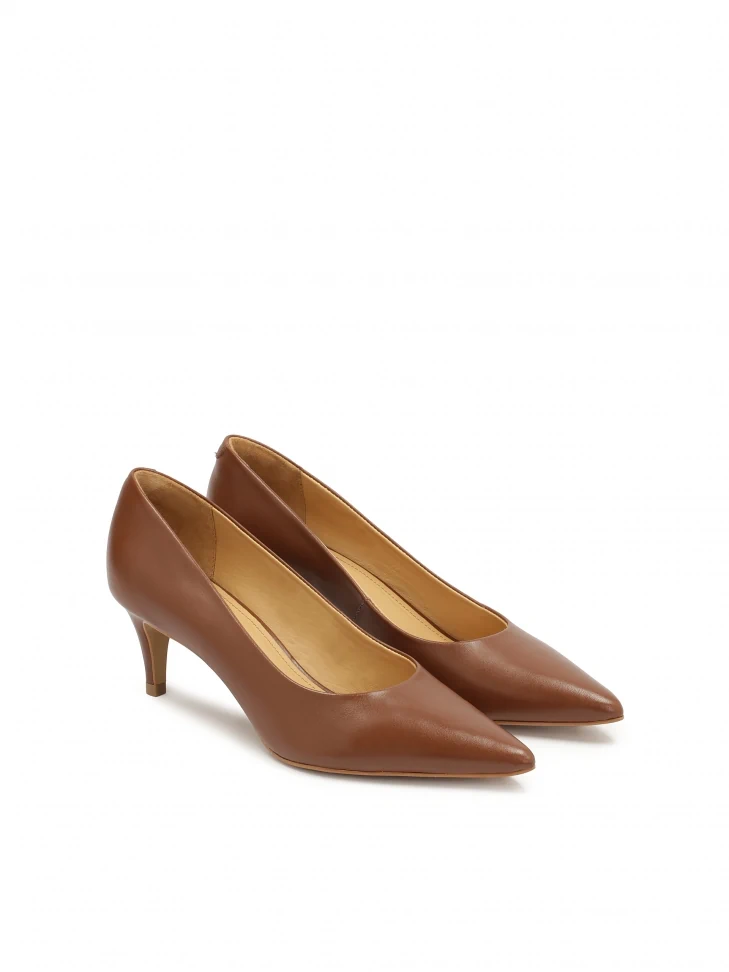 Kazar Brown Low Stiletto Pumps