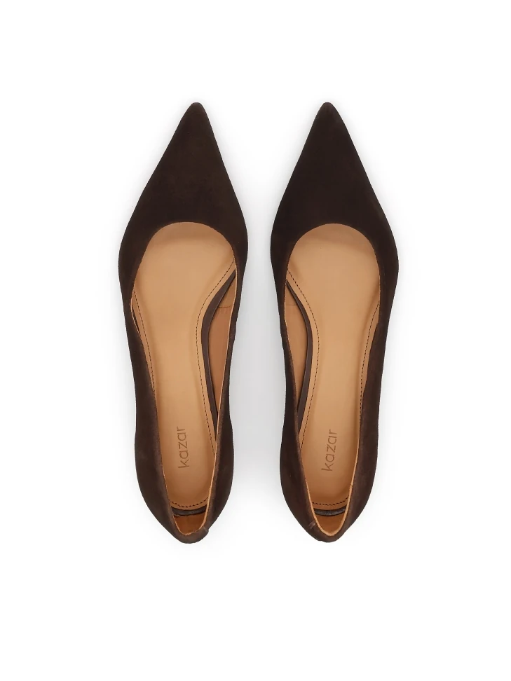 Kazar Brown Low Suede Pumps