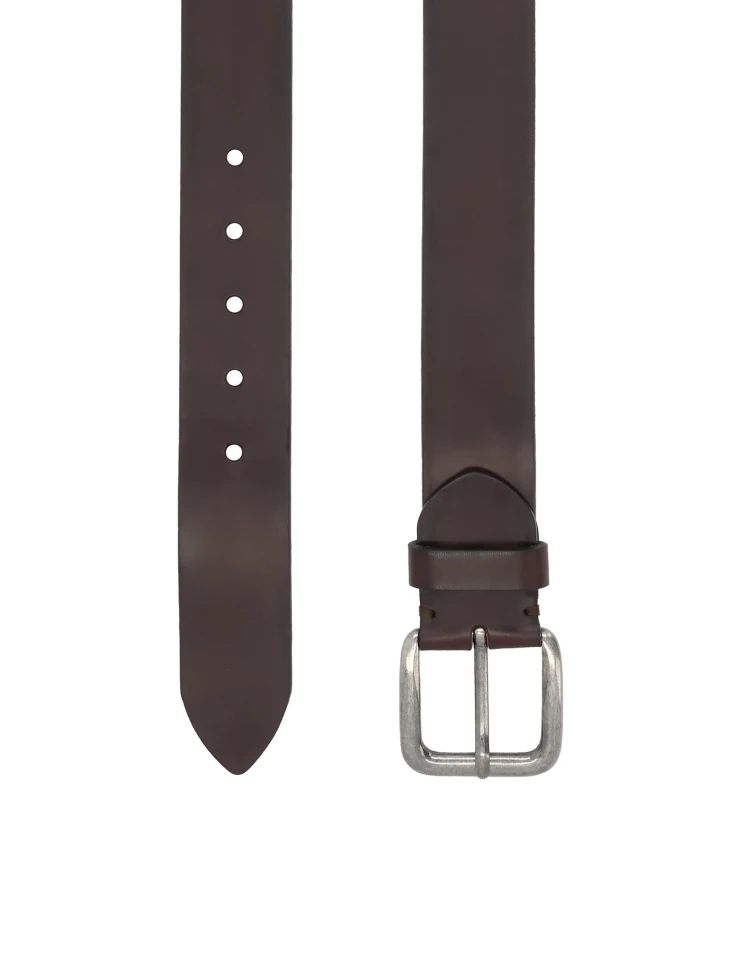 Kazar Brown Men's Belt With Rounded Buckle