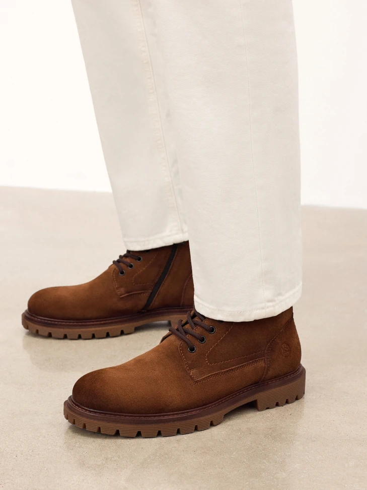 Kazar Brown Men's Boots Made Of Natural Suede