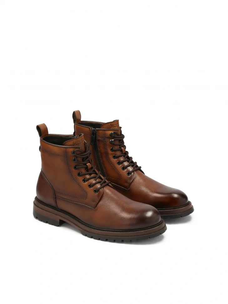 Kazar Brown Men's Boots With Lace-up Upper