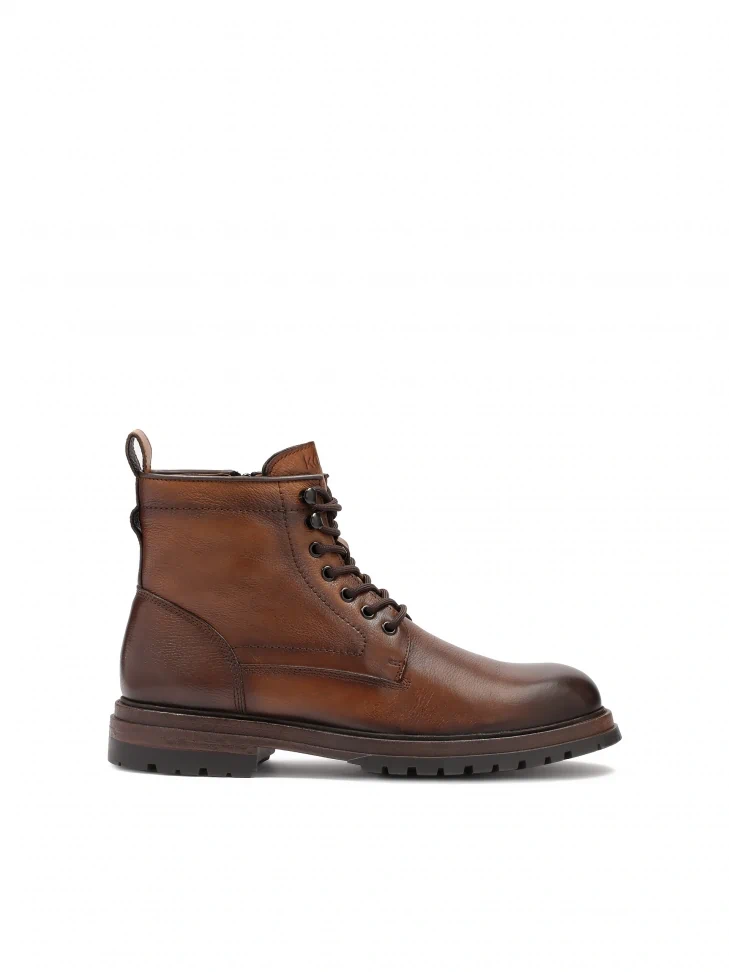kazar Brown men's boots with lace-up upper