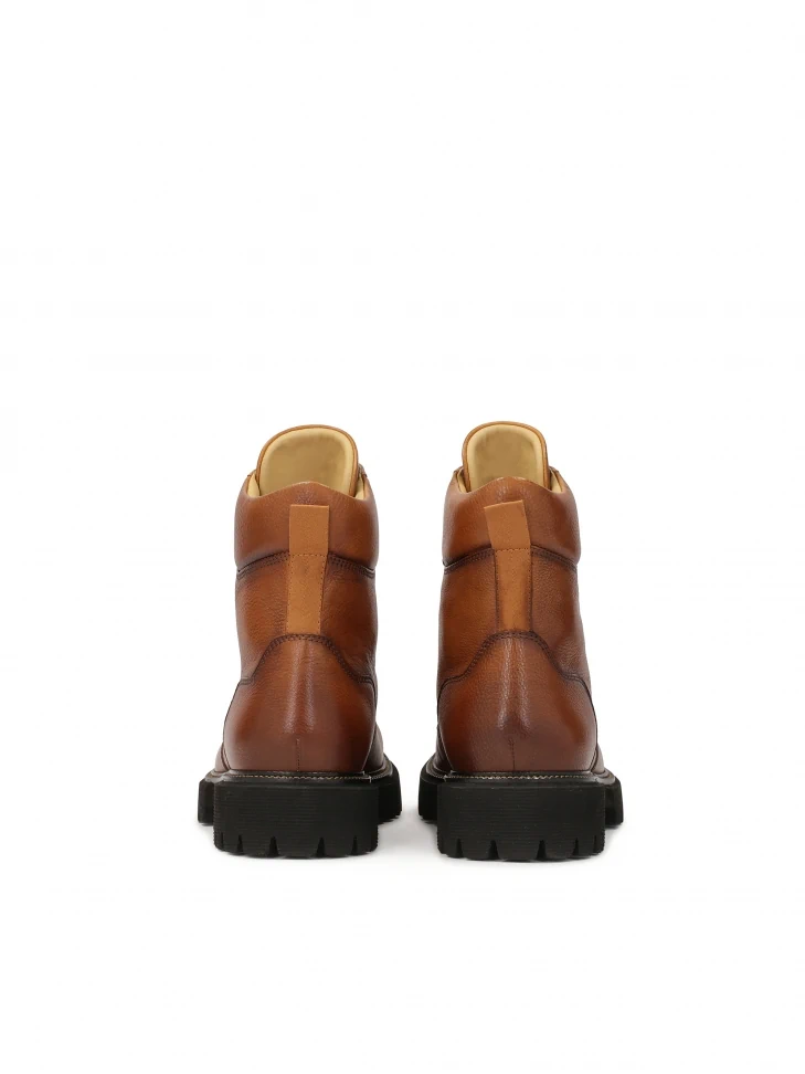 Kazar Brown Men's Boots With Metal Hooks