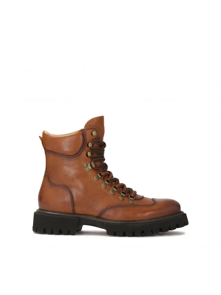 kazar Brown men's boots with metal hooks