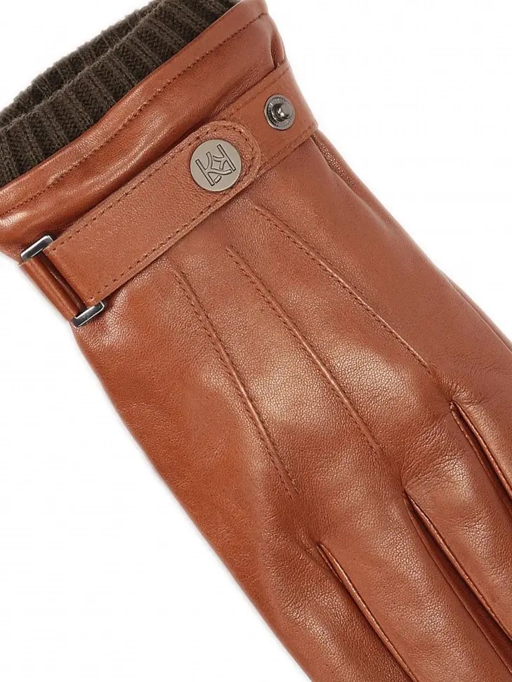 Kazar Brown Men's Gloves With Touch Screen