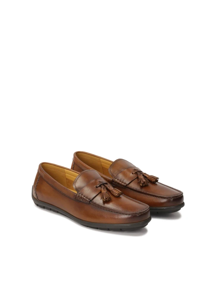 Kazar Brown Moccasins With A Decorative Element
