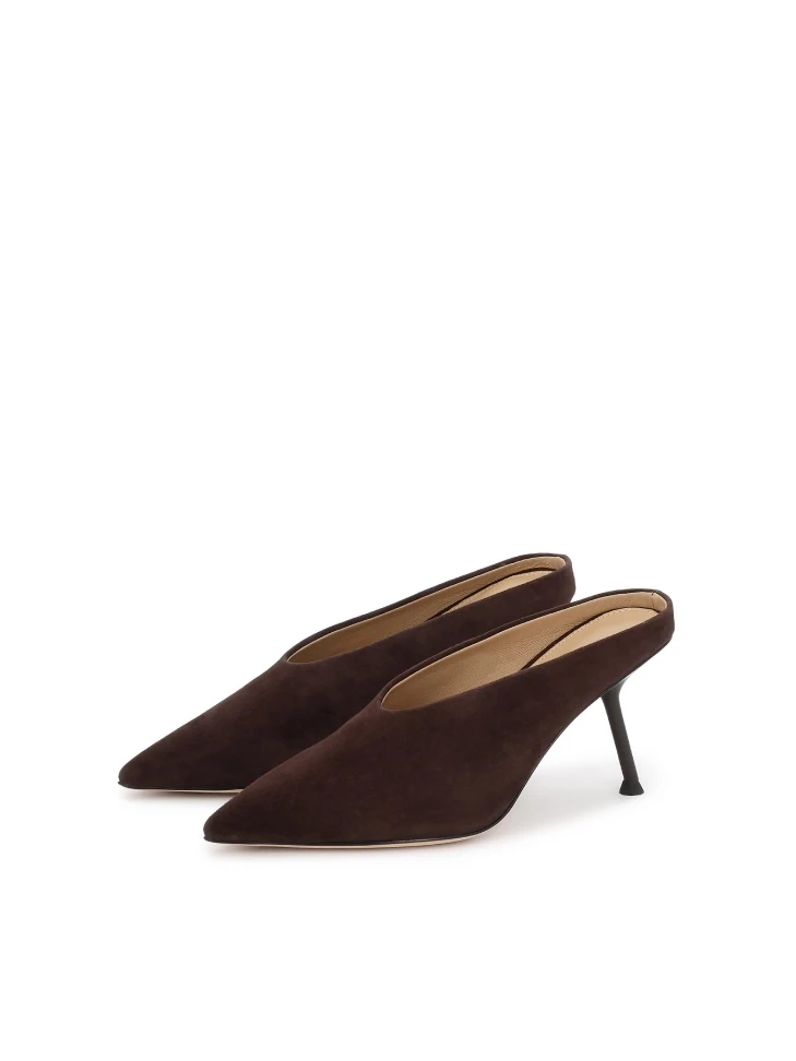 Kazar Brown Mules On A Bent Pin