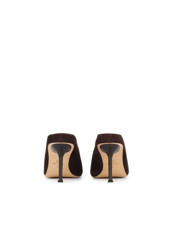 Kazar Brown Mules On A Bent Pin
