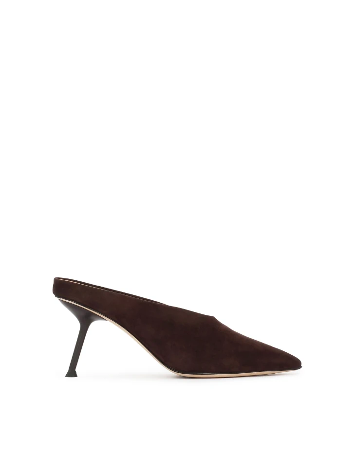 kazar Brown mules on a bent pin