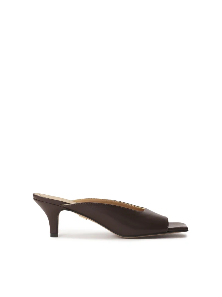 Kazar Brown Mules With Fashionably Cut-out Upper