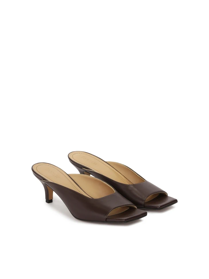 Kazar Brown Mules With Fashionably Cut-out Upper