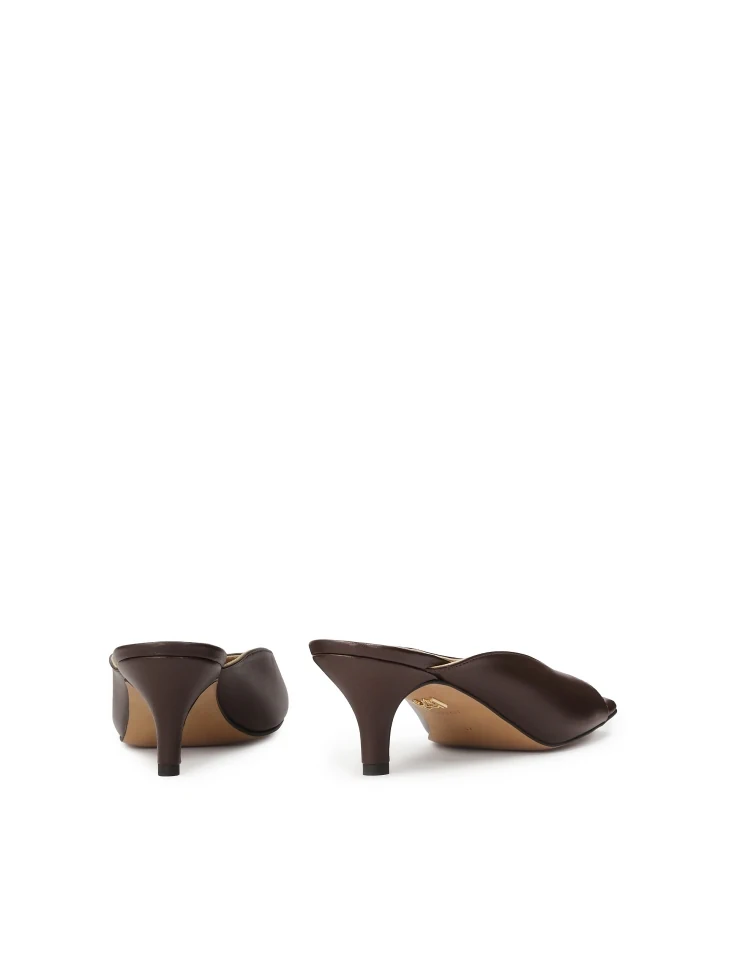 Kazar Brown Mules With Fashionably Cut-out Upper