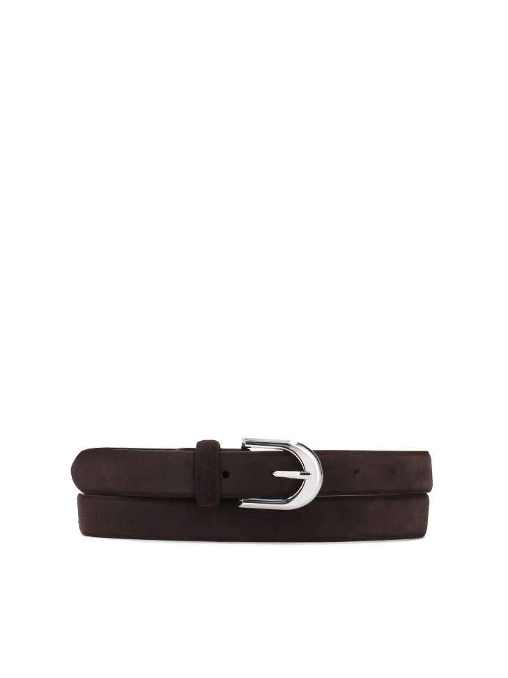 kazar Brown narrow suede belt