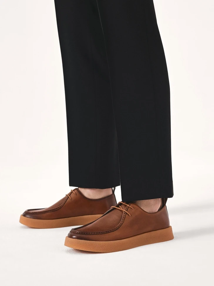 Kazar Brown Natural Leather Sneakers