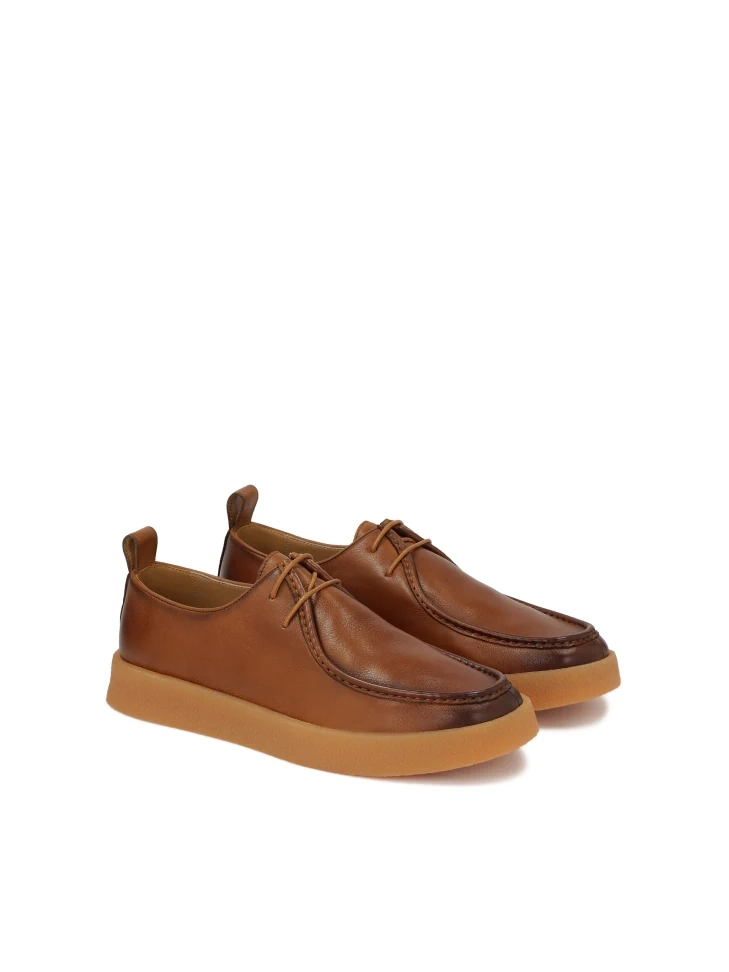 Kazar Brown Natural Leather Sneakers