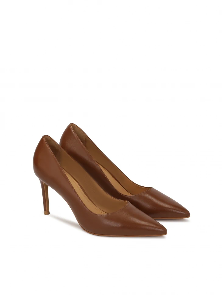 Kazar Brown Pumps With A Comfortable Heel
