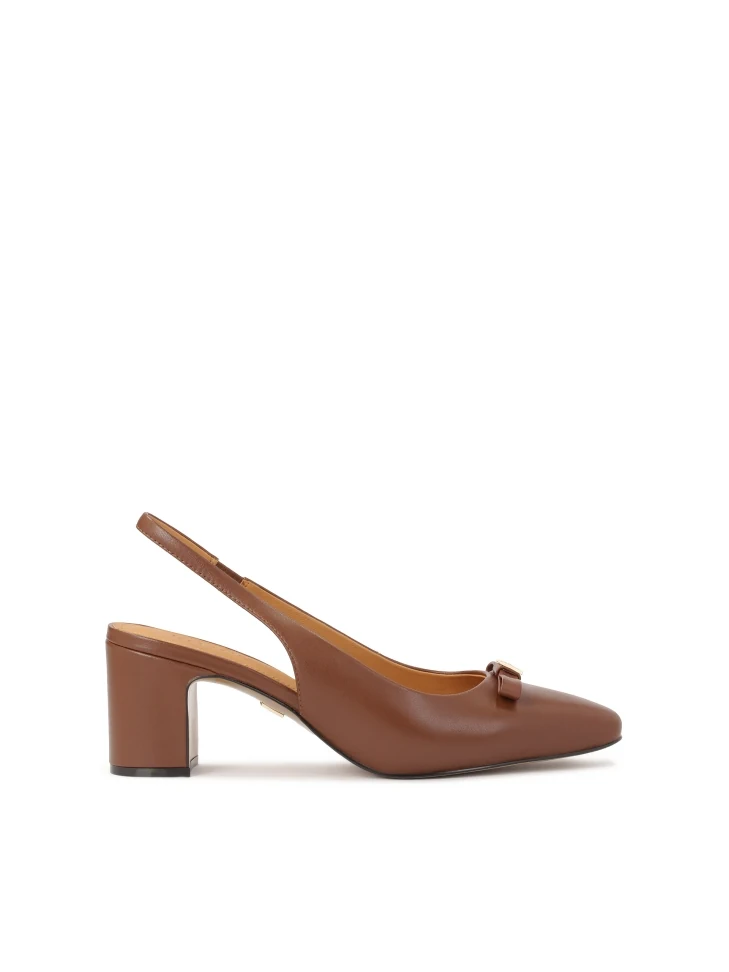 kazar Brown pumps with open heel