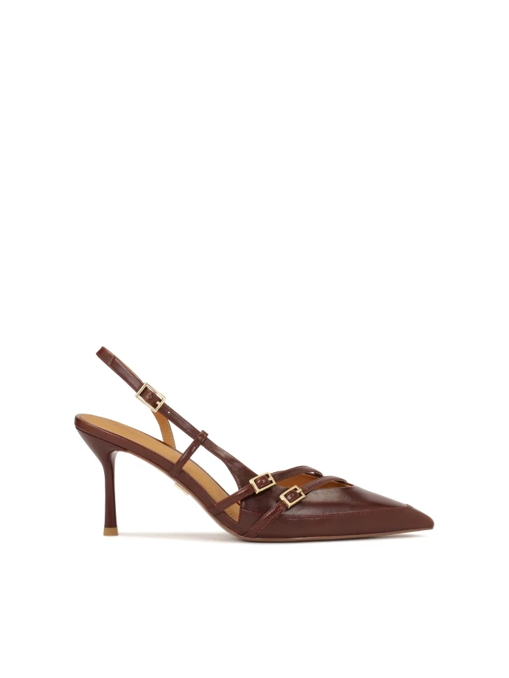 kazar Brown pumps with open heel