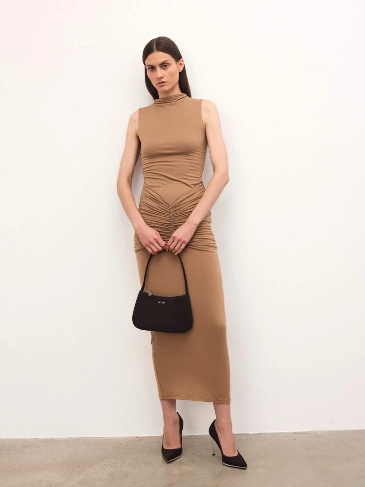 Kazar Brown Pumps With Silver Heel