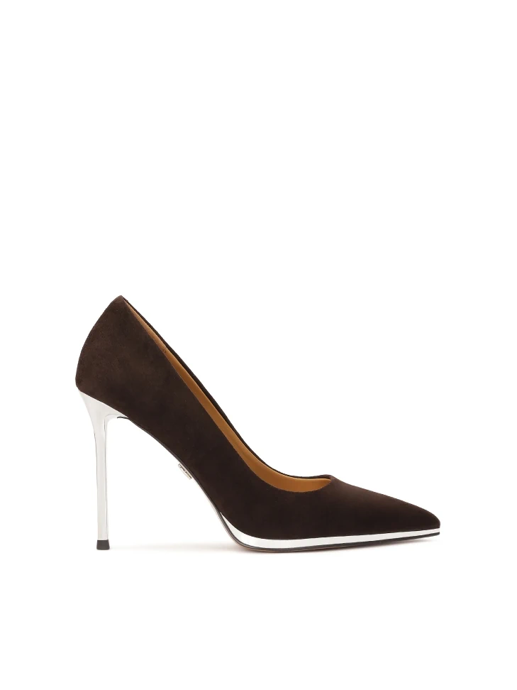 kazar Brown pumps with silver heel