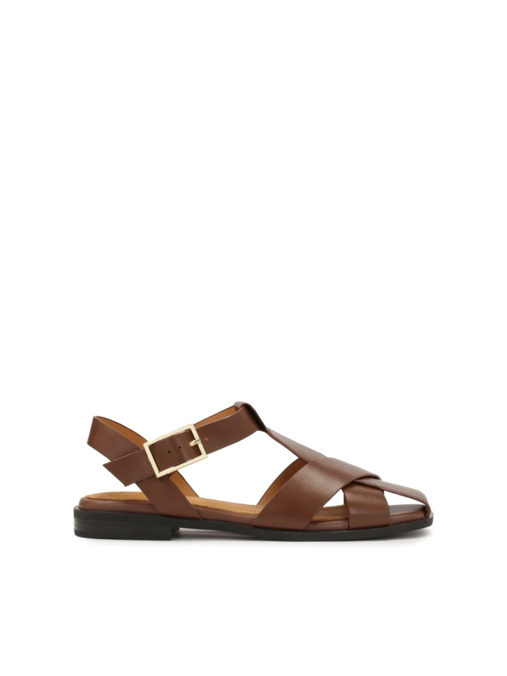 kazar Brown sandals with a strap on the front