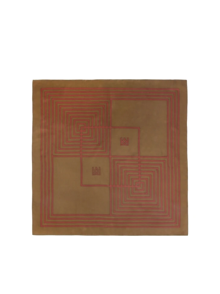 Kazar Brown Scarf With Maroon Accents