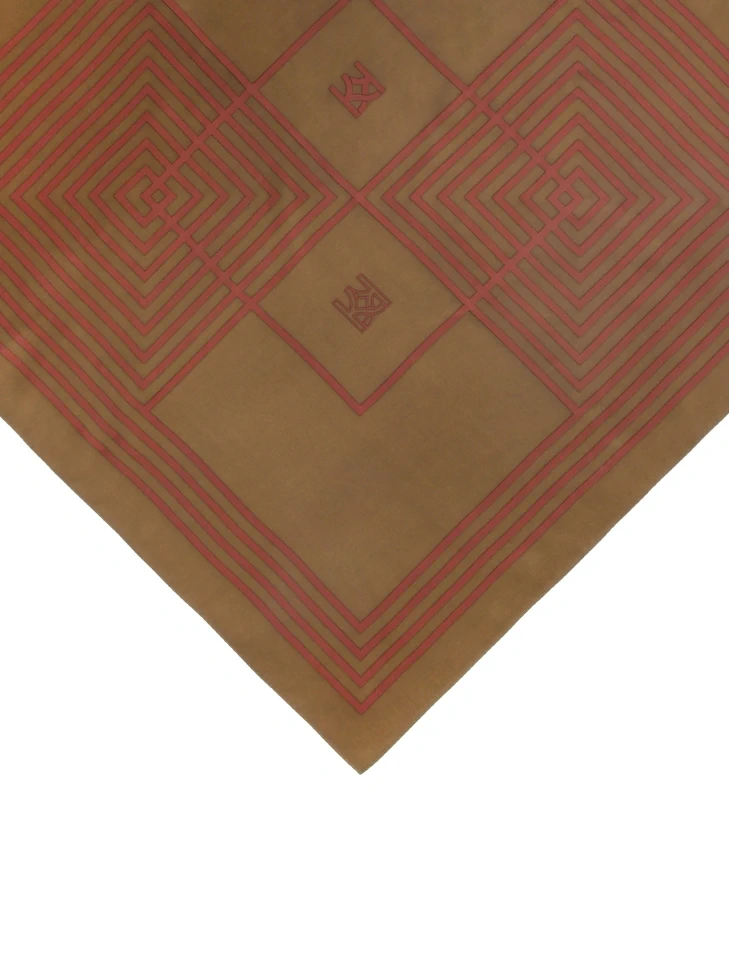 Kazar Brown Scarf With Maroon Accents