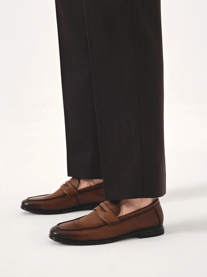 Kazar Brown Shaded Leather Loafers