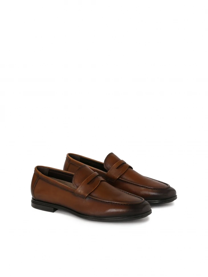Kazar Brown Shaded Leather Loafers