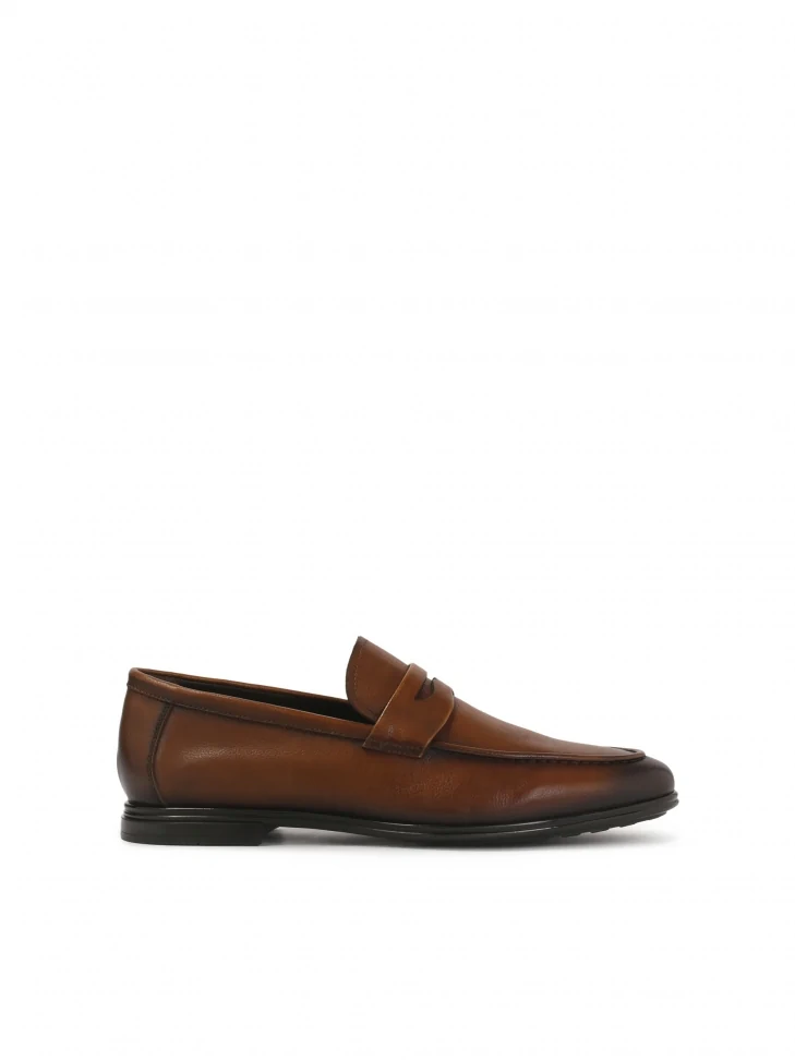 kazar Brown shaded leather loafers