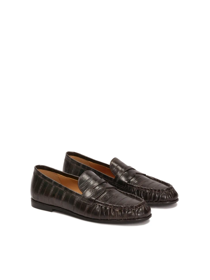 Kazar Brown Shoes With Embossing