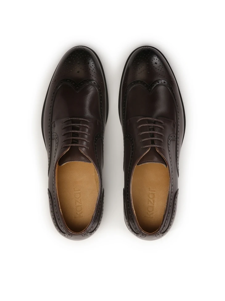 Kazar Brown Shoes With Rosette Decoration