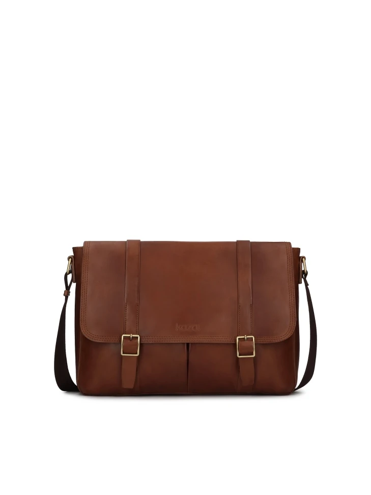 kazar Brown shoulder bag with laptop pocket