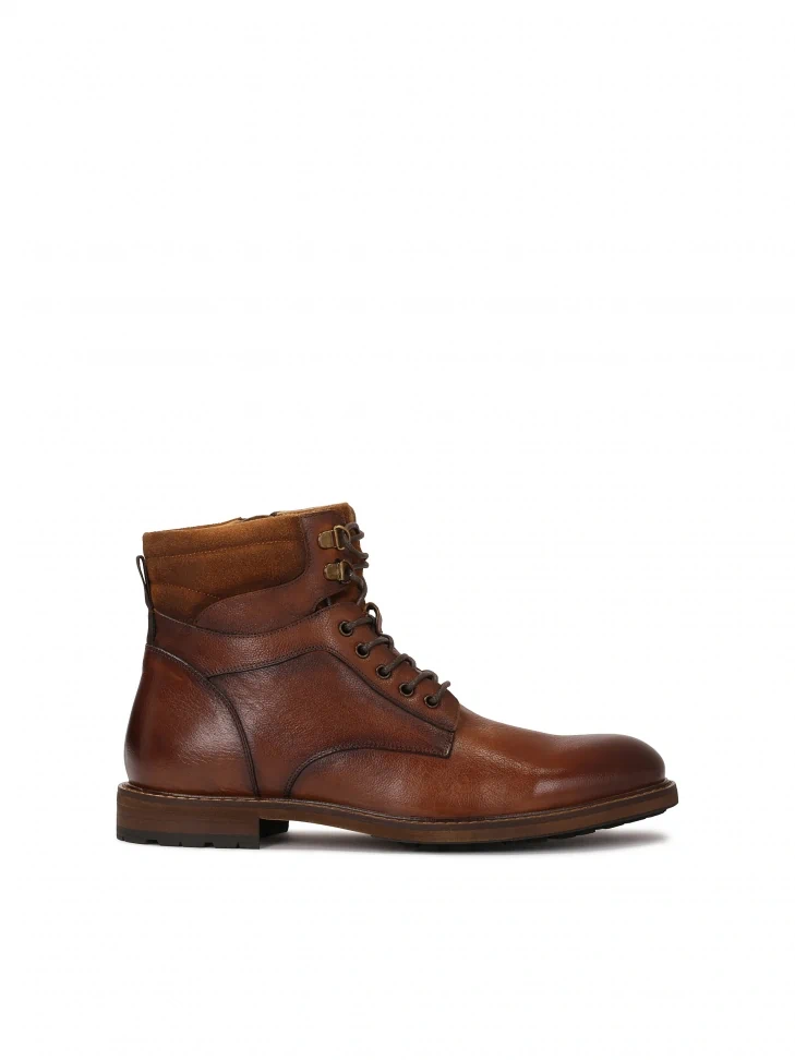kazar Brown smooth leather and suede boots
