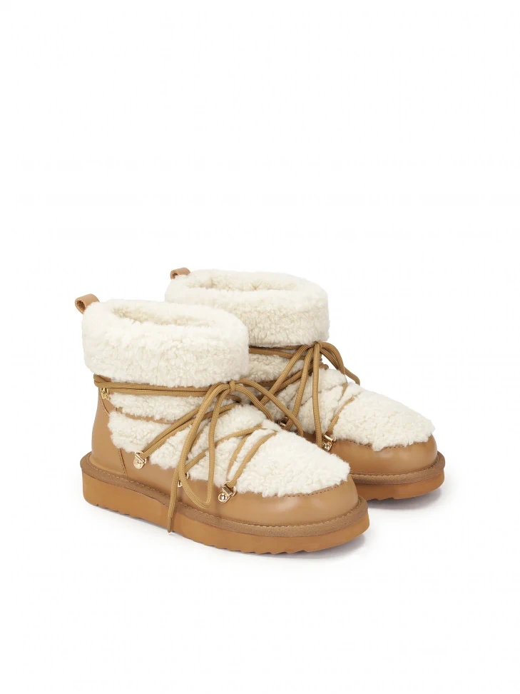 Kazar Brown Snow Boots With Fur