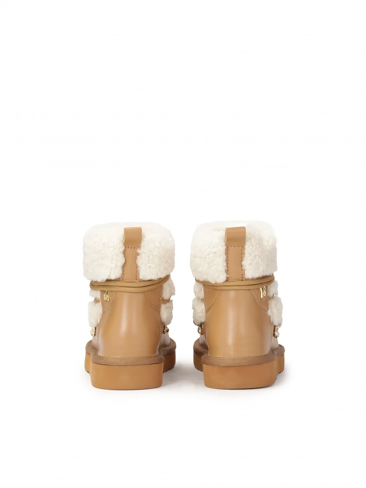 Kazar Brown Snow Boots With Fur