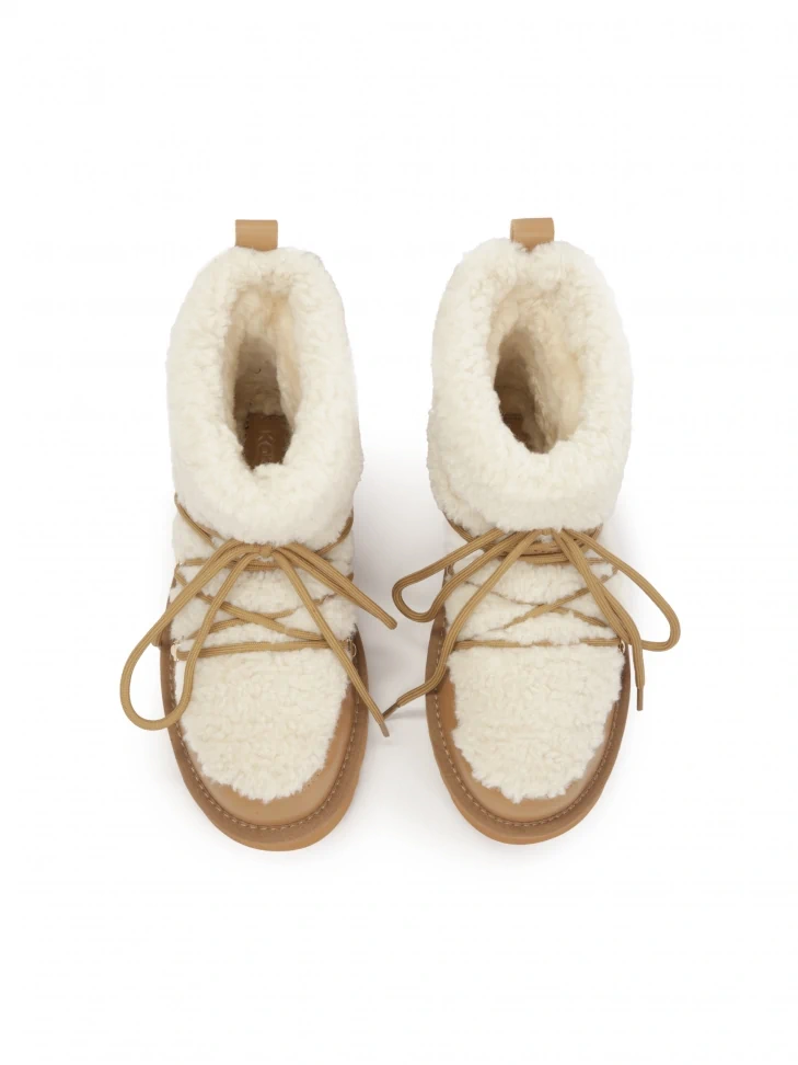 Kazar Brown Snow Boots With Fur