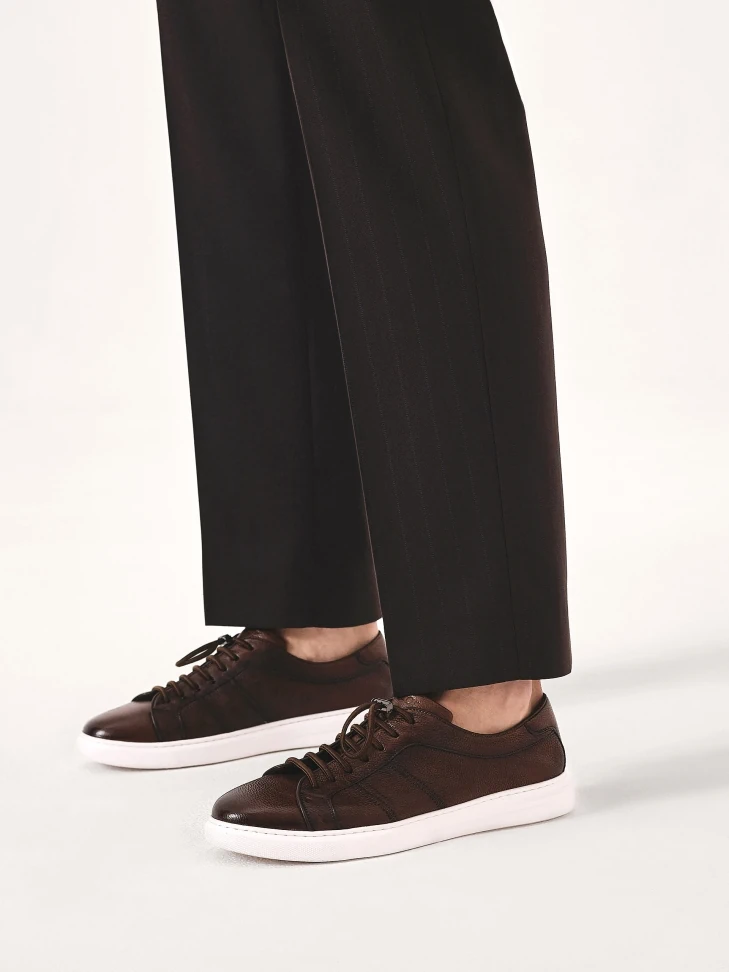 Kazar Brown Sports Shoes With Quick Lacing