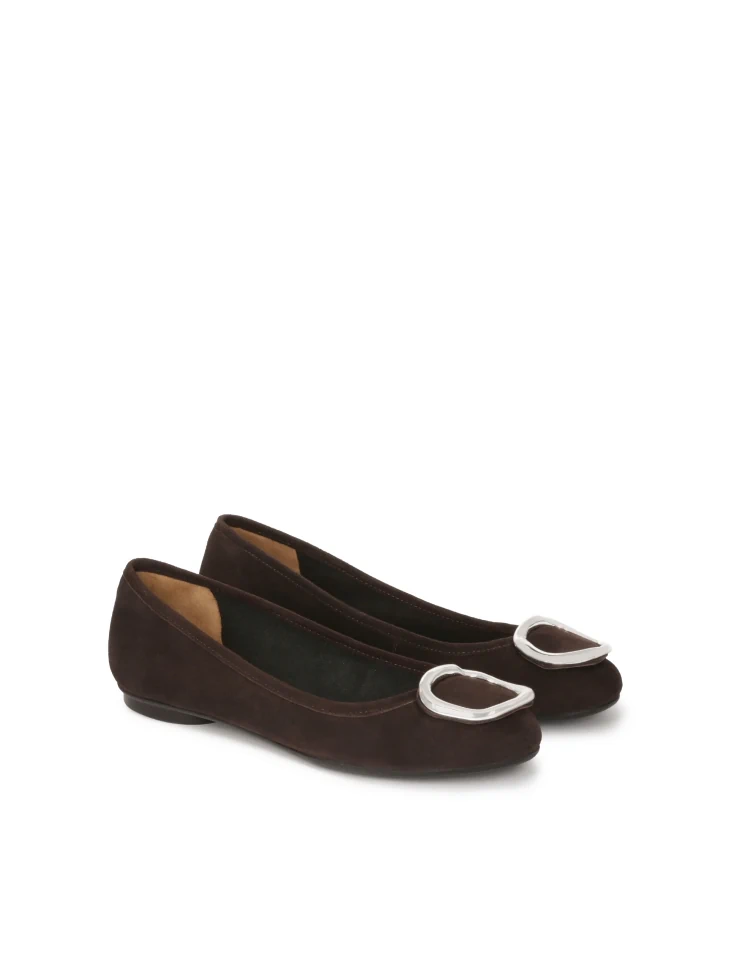 Kazar Brown Suede Ballerinas