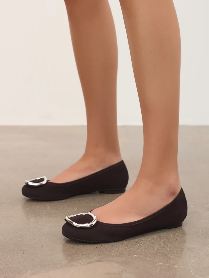 Kazar Brown Suede Ballerinas