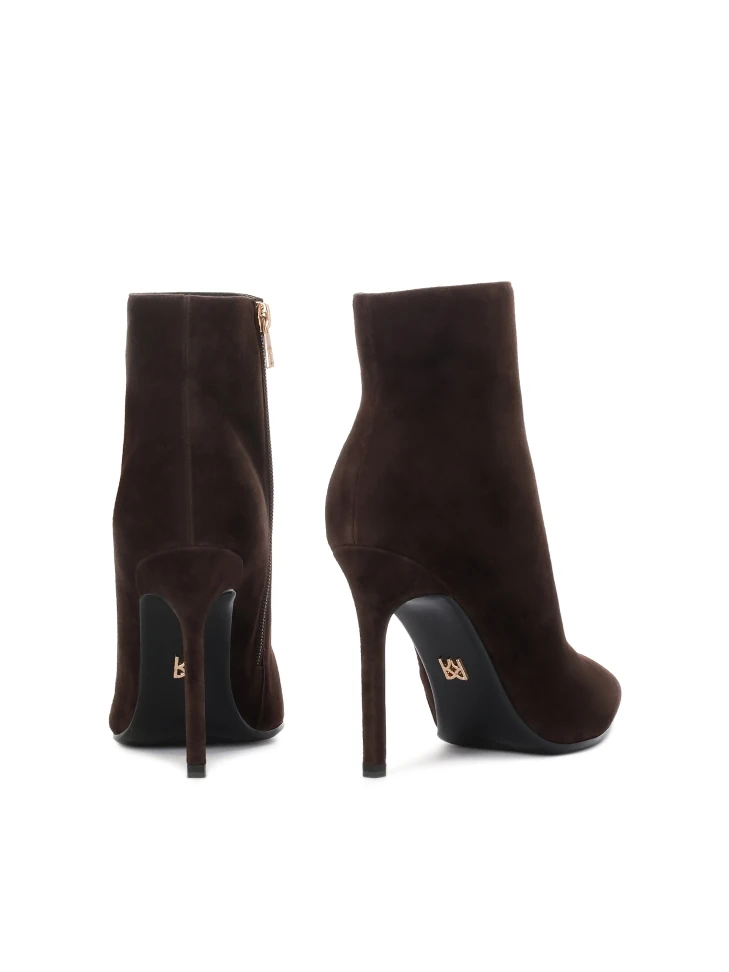 Kazar Brown Suede Boots With A Slender Heel