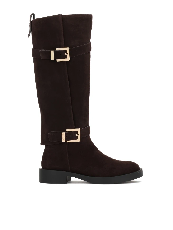 kazar Brown suede boots with double upper