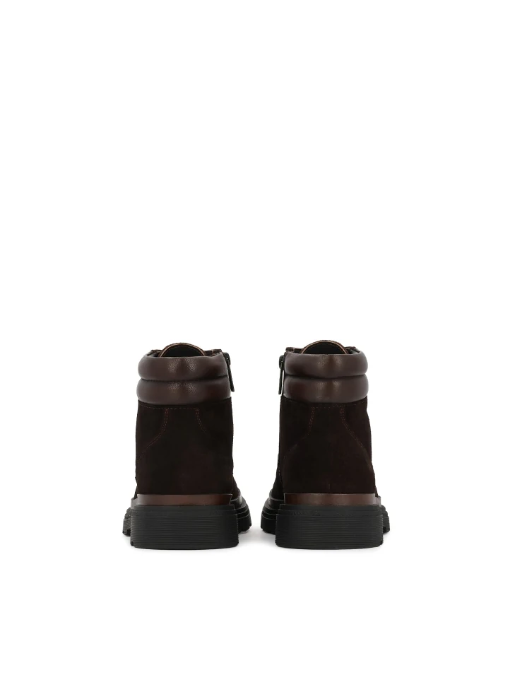 Kazar Brown Suede Boots With Soft Collar