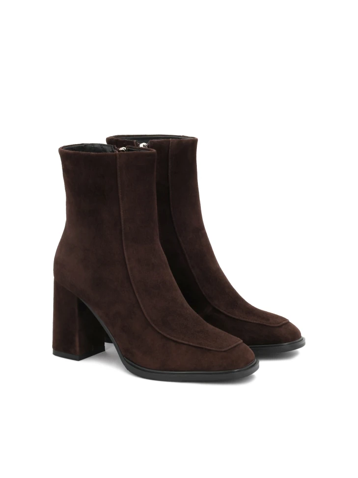 Kazar Brown Suede Boots With Square Nose