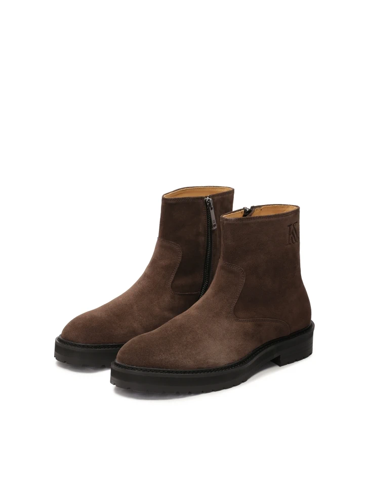Kazar Brown Suede Boots With Trep Sole