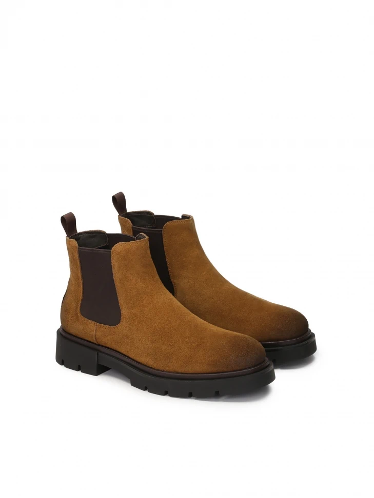 Kazar Brown Suede Chelsea Boots With Trep Sole